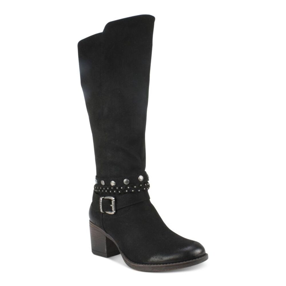 WHITE MOUNTAIN Womens Black Straps Western Paulina Block Heel Boots Shoes 5 M